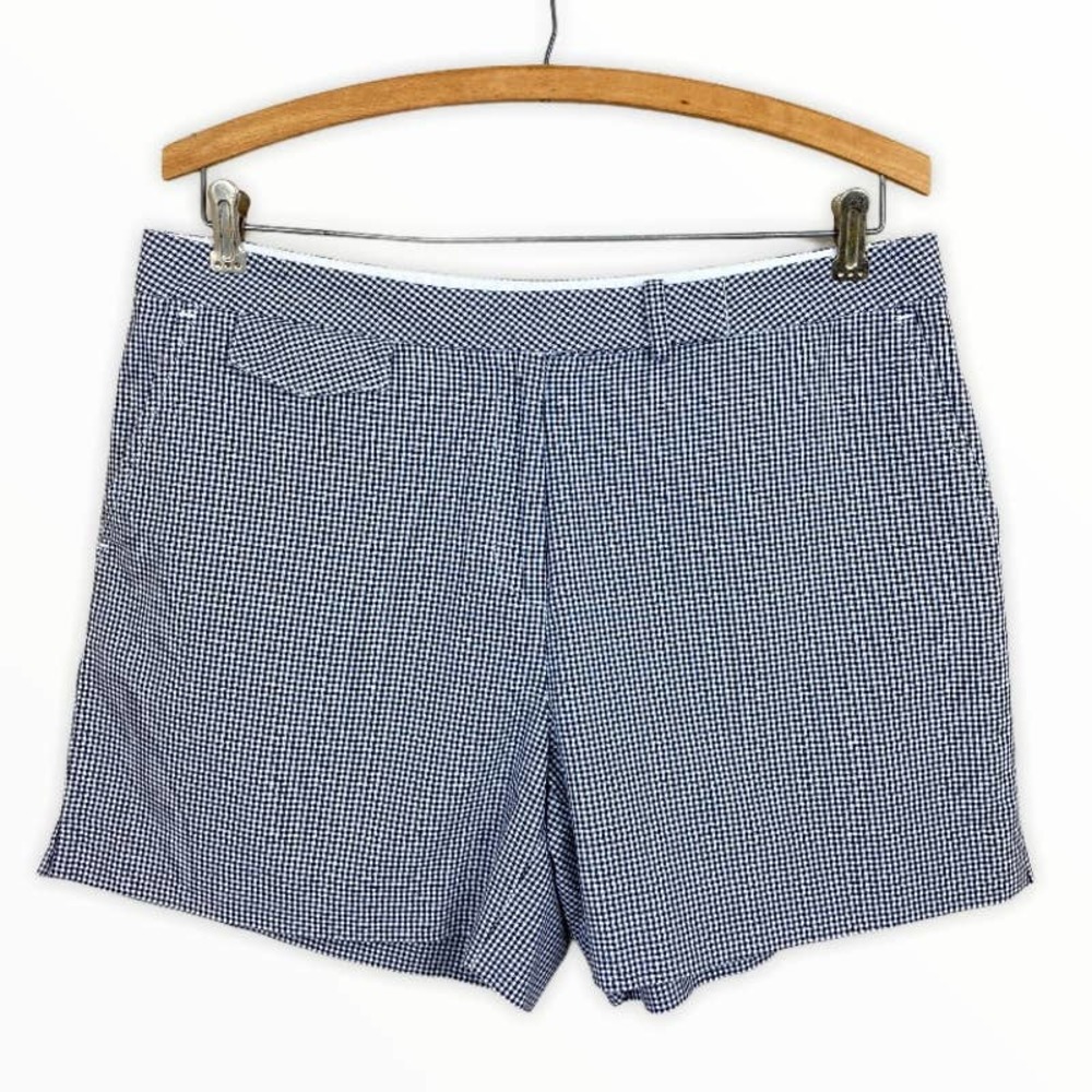 TOMMY HILFIGER Gingham Tailored Shorts Navy 10